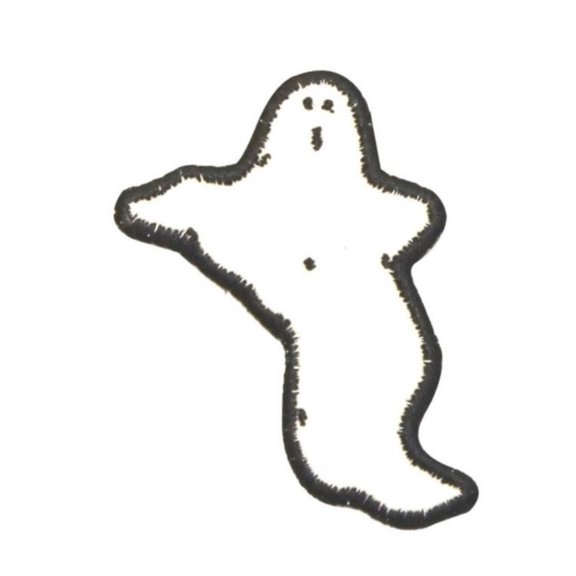 ID 0874A Floating Ghost Patch Halloween Spirit Embroidered Iron On Applique