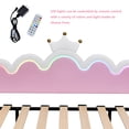 thumbnail image 5 of Bellemave Extendable Twin Size Upholstered Daybed with LED Light Princess Sofa Bed Frame with Crown-shaped Headboard and Armrest PU Leather Upholstered Daybed for Living Room, Bedroom, White, 5 of 11