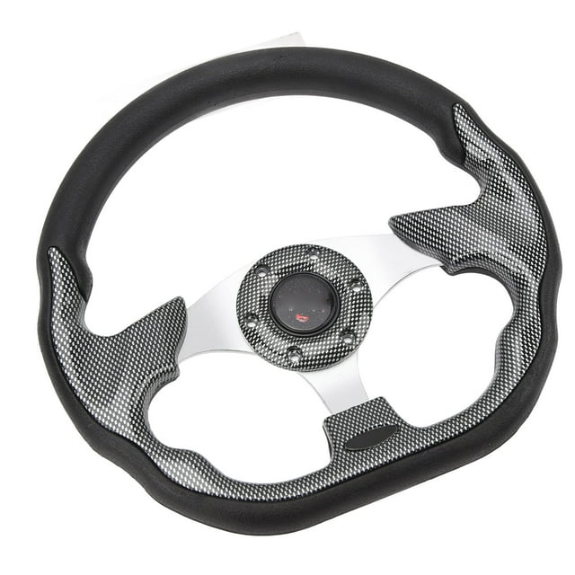 Volant de Chariot Universel 12.5 Pouces Style Course Frais Prise en Main Durable Facile à Installer pour EZGO TXT RXV