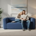 thumbnail image 2 of Gymax Double Inflatable Couch Portable Blow Up Sofa w/ Detachable Cover Blue, 2 of 10