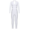 thumbnail image 2 of Xnihocha Girls Sparkle Long Sleeve Leotards for Gymnastics Dancing Ballet Bodysuit Full Unitards White 6, 2 of 5