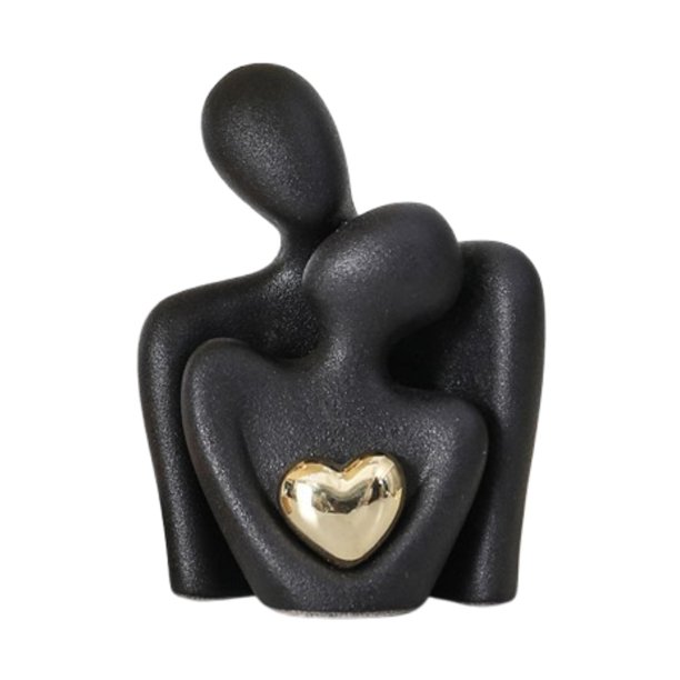 Estatua de pareja, estatua artística, decoración del hogar, regalo romántico, escultura abstracta moderna para Negro