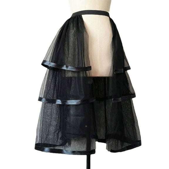 Tulle Long Skirt Tiered Ruffle Overlay Overskirt for Women's Formal Prom Party