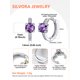 thumbnail image 4 of Pendientes de aro de plata de ley con piedras natales Silvora para mujer. Diamantes creados. Delicada joya de regalo para cumpleaños o Navidad, 4 of 8