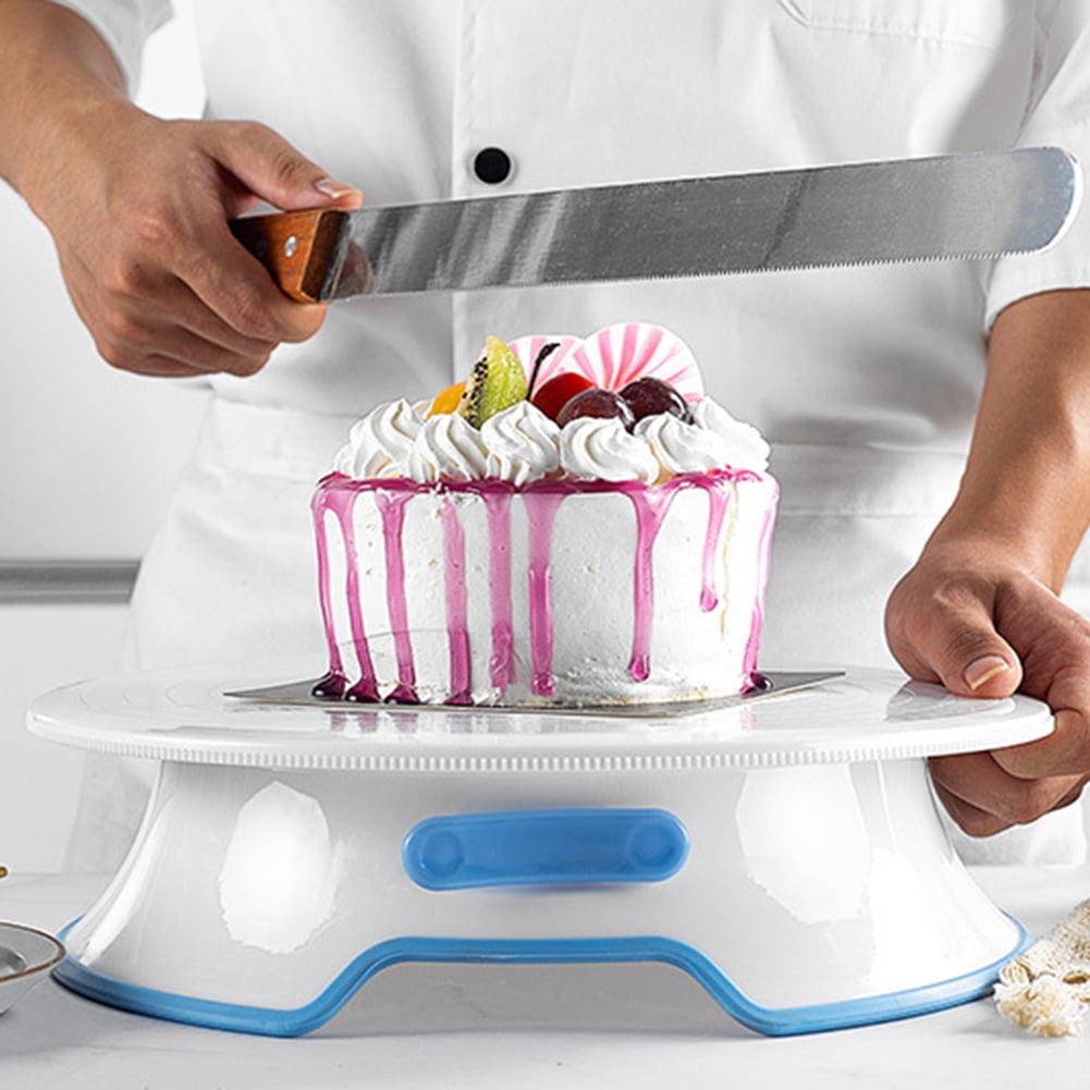 11 Inch Rotating Cake Turntable, Turns Smoothly Revolving Cake Stand Cake  Decorating Kit Display Stand Baking Tools Accessories Supplies for Cookies  Cupcake (White),Blue,F111646 - Walmart.com
