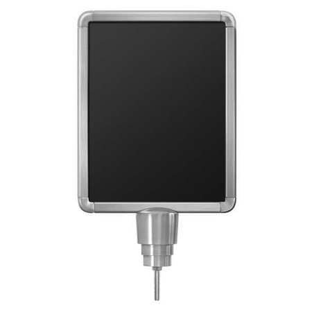 Lavi Industries 50-1141DV-SA Vertical Drum Top Traditional Post Sign Frame, 8. 5 x 11 inch Satin Aluminum