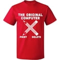 thumbnail image 2 of OXI T-Shirt - Original Computer Print, Basic Casual T-Shirt for Men's and Women Fleece T-Shirt Short Sleeve - Red Small, 2 of 3