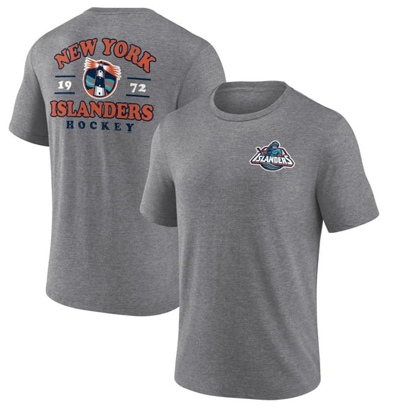 Men's Heather Gray New York Islanders Winger Tri-Blend T-Shirt