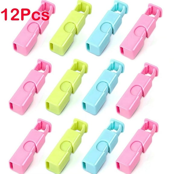 Bag Clips For Food Storage, Bread Bag Clips, Food Bag Clips For Bread, Nuts, Dried Fruits,Pack Of 12 (Multicolor)