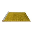 thumbnail image 2 of Ahgly Company Machine Washable Indoor Round Oriental Yellow Industrial Area Rugs, 5' Round, 2 of 4