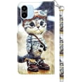 thumbnail image 3 of Case for Xiaomi Redmi A1 Case Wallet with Card Holders - Lovely Colorful Pattern PU Leather Flip Phone Case TPU Shell Folio Cover Women Men for Xiaomi Redmi A1 Naughty Cat, 3 of 14