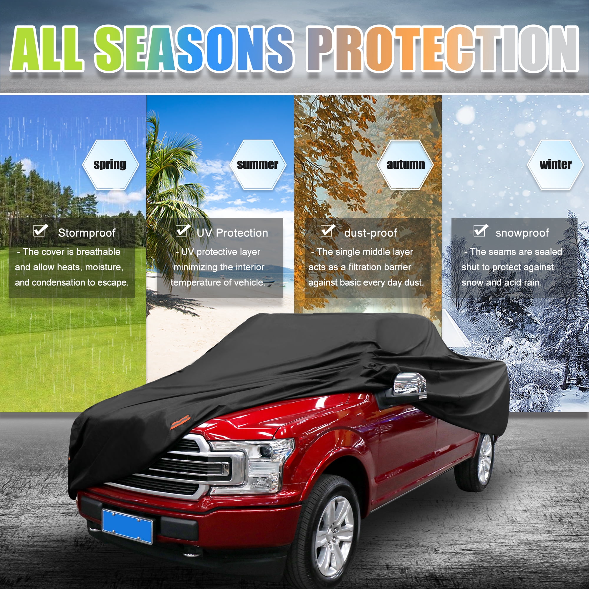 Unique Bargains Pickup Truck Cover for Ford F150 F350 Standard Cab 2 Door Waterproof