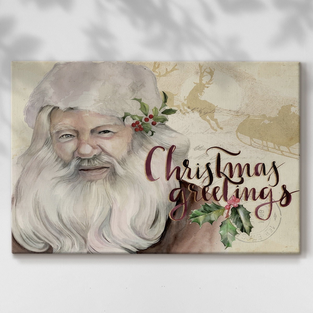 Christmas Greetings Collection A- Gallery Wrapped Canvas