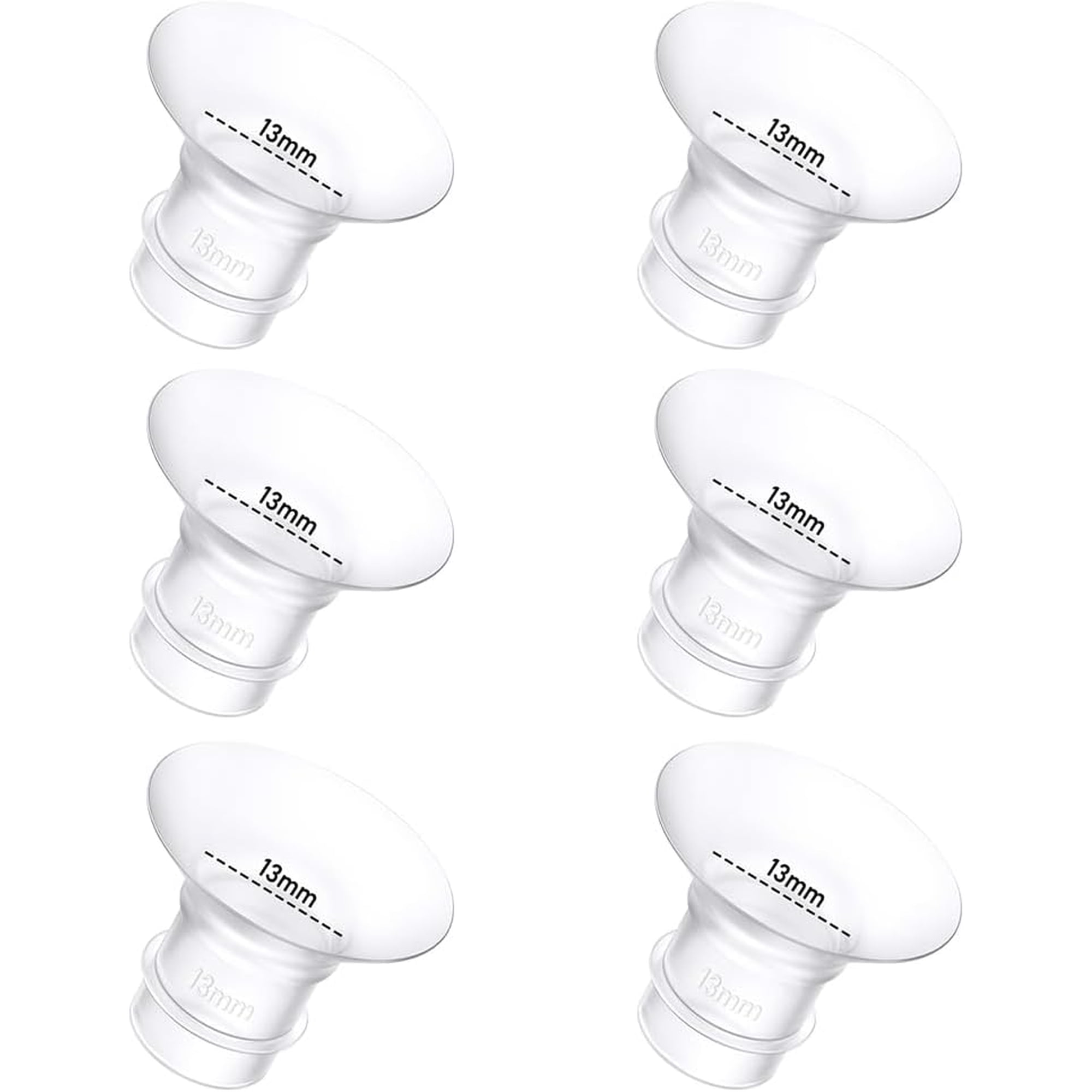XIRQI 6Pcs Breast Pump Flange Insert 13mm Compatible with Breast Pump, Fit for M5/M9/M6/V2 Pro/S12 Pro/E10/S1/S1 Pro
