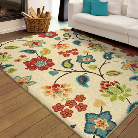 Orian Rugs Bright Colors Floral Garden Chintz Ivory Area Rug - Walmart.com