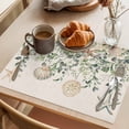 thumbnail image 3 of Summer Eucalyptus Placemats Set of 8, Shell Starfish Green Leaf Vintage Non-Slip Place Mats Washable Table Mats for Kitchen Dining Table Decorations Indoor/Outdoor, 3 of 9