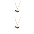 thumbnail image 3 of Qarigey Collares pendientes de moda para los amantes del mapa de Rusia, regalos, colgante de bandera del mapa de Rusia, resistente y duradero dorado 2Conjunto, 3 of 6