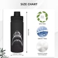 thumbnail image 3 of KLL Black And White Shark Pattern 18oz Insulated Water Bottle, Stainless Steel Sports Water Cup Flask with Spout and Handle Lid for Sports Travel Car& School, 3 of 7