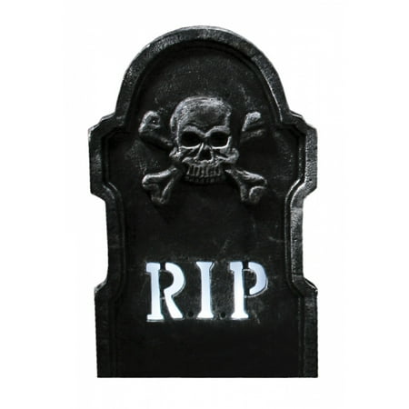 22andquot; LED Tombstone Adult Decoration RIP Skull Grave Marker