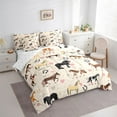thumbnail image 3 of Castle Fairy Farmhouse Animal Horse Bedding Comforter Set 7-Piece for Teens,Cartoon Love Heart King Bedding Sets,Western Vintage Aesthetic Ultra Soft Bed Sheets,Microfiber Bedroom Decor,Reversible, 3 of 8