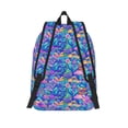 thumbnail image 2 of Lsque Colorful Mushrooms Pattern Canvas Daypack, Durable Backpack, High-quality Versatile Backpack,Vintage Compact Backpack-Medium, 2 of 6