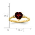 thumbnail image 3 of Primal Gold 14 Karat Yellow Gold 7mm Heart Garnet and Diamond Ring, 3 of 5