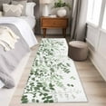 thumbnail image 4 of Kitchen Runner 2 x 6 Ft, Sage Green Leaves Non-Slip Residential Carpet, Summer Botanical Indoor Crawling Mats Runner Rugs for Living Room/Dining Room/Bedroom, 4 of 8