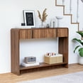 thumbnail image 3 of LEFHDA Narrow Console Table with 2 Drawer, Fluted Entryway Table with Storage Shelf, Narrow Wooden Sofa Table for Indoor Living Room Entryway, 3 of 9