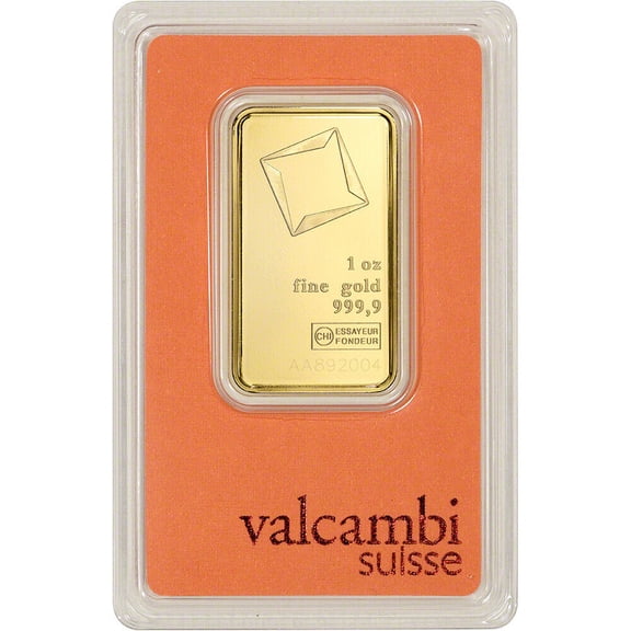 1 oz Gold Bar - Valcambi Suisse Sealed In Assay .9999 Fine