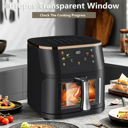 Air Fryer 10 QT Oilless 1400W Large Capacity Oven Air Fryers Healthy Cooker with Visual Cooking Window