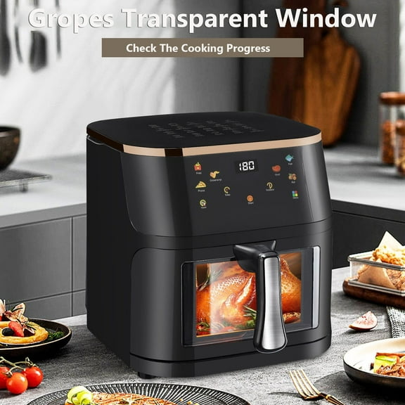 Air Fryer 10 QT Oilless 1400W Large Capacity Oven Air Fryers Healthy Cooker with Visual Cooking Window