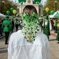 thumbnail image 6 of St. Patrick's Day Green and White Shamrock Print Hair Bow, st patricks day bows for hair, 1 Piece, 6 of 6