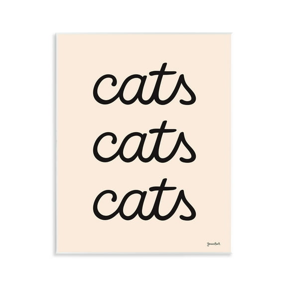 Stupell Industries Cats Repeating Script Animals Painting Unframed Art Print Wall Art, 11 x 14