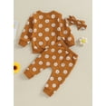 thumbnail image 4 of Bagilaanoe 3PCS Toddler Baby Girl Boy Pants Set Daisy Print Long Sleeve Sweatshirt Tops + Sweatpants 6M 9M 12M 18M 24M 3T Kids Casual Sweatsuits, 4 of 9