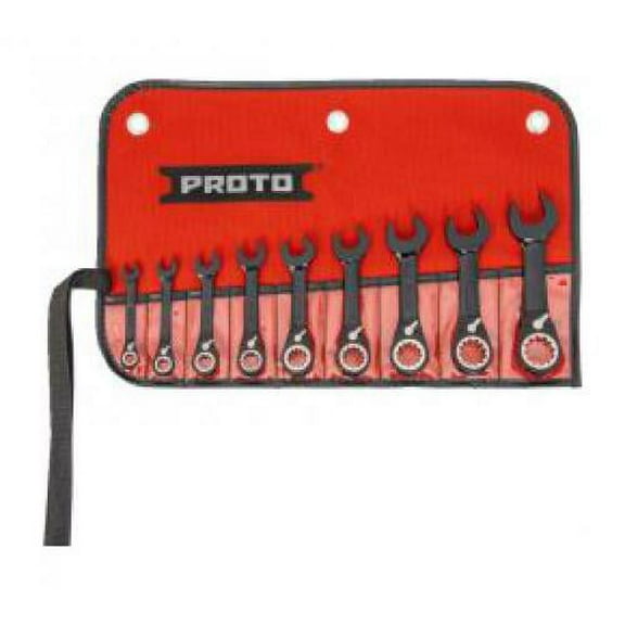 STANLEY-PROTO IND TOOLS 9PC BLK CHROME COMBO STUBBY REV RTCHTNG