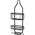 thumbnail image 3 of Bathroom Hanging Shower Organizer, Over Head Shower Caddy Basket with Hooks for Razor and Sponge, Rustproof Stainless Steel (Black), 3 of 9