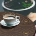 thumbnail image 3 of Ambesonne Art Deco Fitted Round Tablecloth, Dark Brown Classic Scales, 56"- 60" Diameter, Dark Brown Sand Brown, 3 of 5