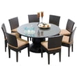 thumbnail image 2 of Napa 60 Inch Outdoor Patio Dining Table with 8 Armless Chairs, 2 of 5