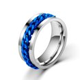 thumbnail image 1 of Frosted Stainless Steel Moon And Star Fidget Rings For Men Anti Stress And Anxiety Rotating Ring Fidget Metal Spinner Anillos ring-1015 6, 1 of 6