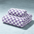 thumbnail image 4 of Checkered Towels, Soft Absorbent Towel for Bathroom, Shower, Spa and Hotel, Suitable for Adults, Women and Teen Girls, Home & Travel Use, 29.53x13.78 Inch(Purple), 4 of 5