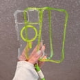 thumbnail image 3 of for iPhone 15 Pro Max Clear Magnetic Case with Anti-Drop Wrist Strap, Military Grade Drop Protection Anti-Yellowing Cell Phone Cover - Rugged Durable Shockproof Protective Bumper Case, Green, 3 of 9
