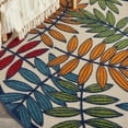 thumbnail image 4 of 4â€™ Round Multicolored Leaves Indoor Outdoor Area Rug, 4 of 7