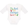 thumbnail image 3 of Inktastic My Aunt in Michigan Loves Me Boys or Girls Long Sleeve Baby Bodysuit, 3 of 5