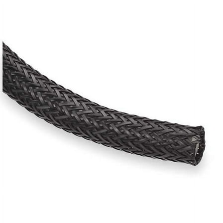 Techflex Braided Sleeving,1.000 In.,10 ft.,Black NHN1.00BK10