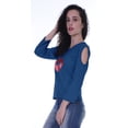 thumbnail image 2 of Moomaya Womens Sequin Lips Patch Tshirt Long Sleeves Casual Valentine Top, 2 of 8