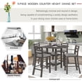 thumbnail image 6 of Euroco 5-Piece Counter Height Dining Table Set for 4,Wood Dining Table with 4  High Back Chairs & Open Storage Shelves,Kitchen Table Set for Small Space, 6 of 8