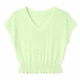 thumbnail image 3 of CUSTG Casual Shirts For Women Summer Short Sleeve Solid Color Fashionable T Shirt Stylish Tops, 3 of 3