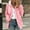 Pink, variant on Fuzzy Fleece Jackets For Women Fashion Color Block Faux Fur Oversized Coat Shaggy Warm Winter Outerwear Plush Outfits with Pocket