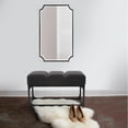 thumbnail image 4 of Tyler Dillon Black Rectangular Wall Mirror with Scooped Stainless Steel Frame - 24"W x 36"H, 4 of 10