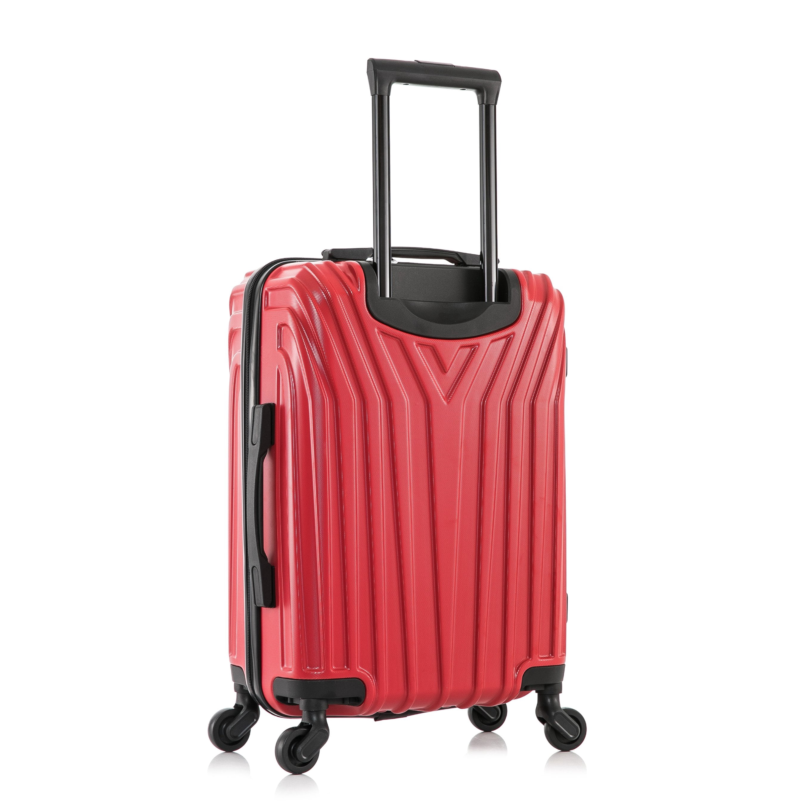 InUSA Vasty 20" Hardside Lightweight Luggage with Spinner Wheels, Handle, and Trolley, Red